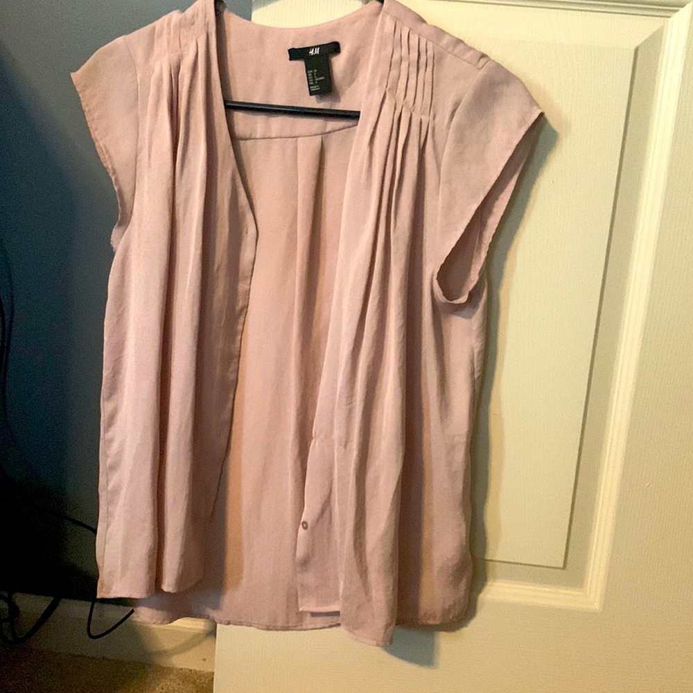 Pink H&M button up tee